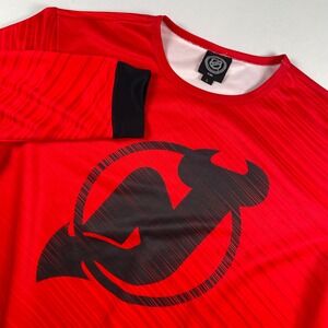 NHL New Jersey Devils Long Sleeve Rain Sweatshirt Hockey Fan Apparel Mens Size L